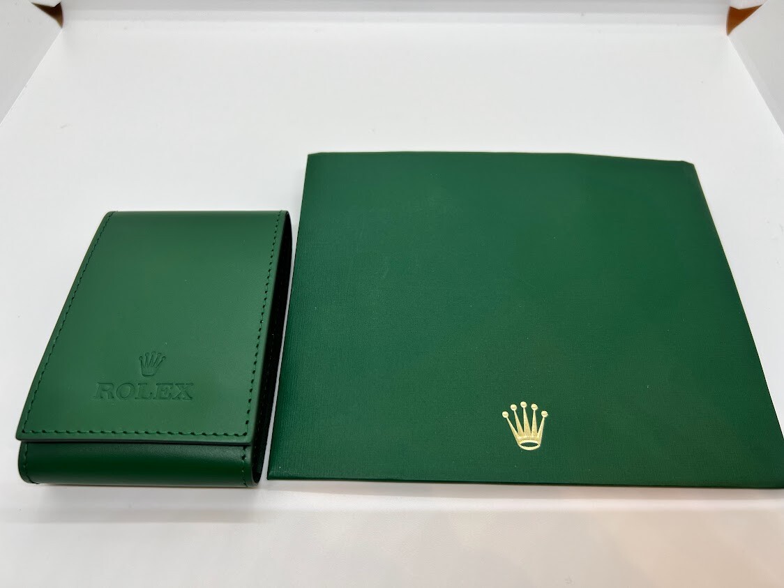 ROLEX Watch Case Green Leather Protection Soft Travel Pouch ROLEX Watch Case Green Leather Protection Soft Travel Pouch