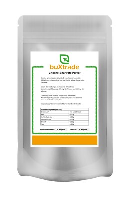 1 kg Choline Bitartrate Pulver | Non-GMO | Cholin | Vitamin B4 | Buxtrade