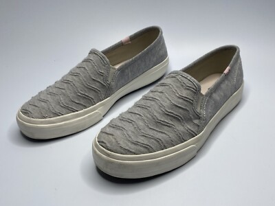 Keds Women Grey Double Decker Ribbed Wave Jersey Knit Shoes
