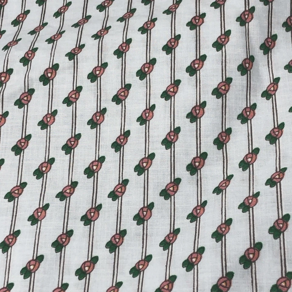 Tela Mary Engelbreit 3 yardas azul rosa rosas borde a cuadros 44" x 108" Foto 3 de 4