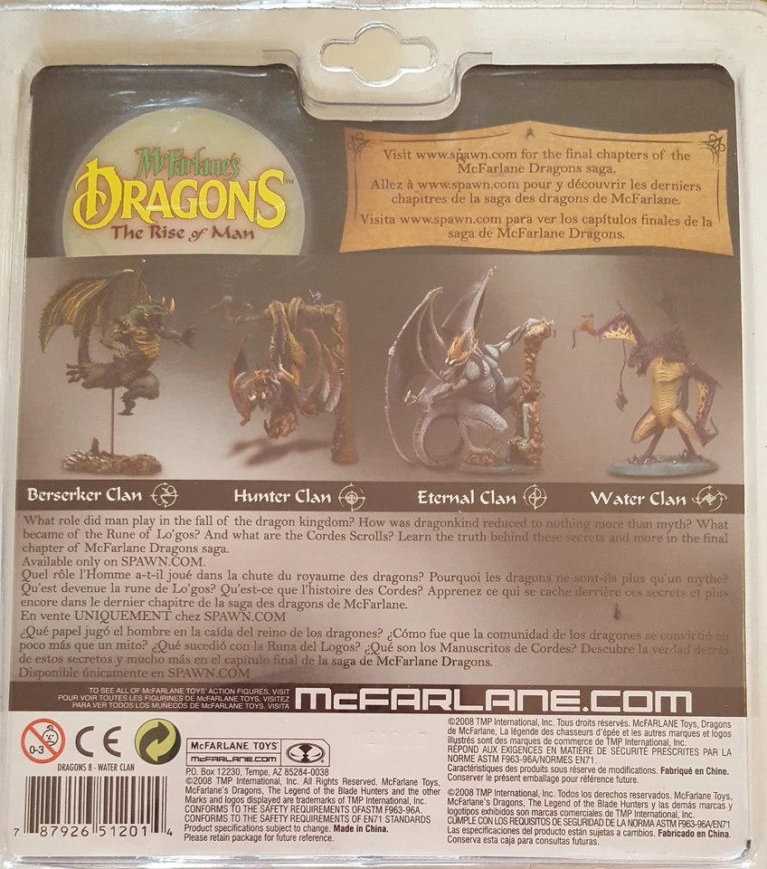 McFarlane Toys Dragons Series 8 WATER CLAN Dragon Action Figure Miniatura Gd45 - Immagine 3 di 4