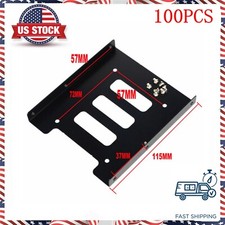100 2.5" to 3.5" Bay SSD Metal Hard Drive HDD Mounting Bracket Adapter Dock/Tray