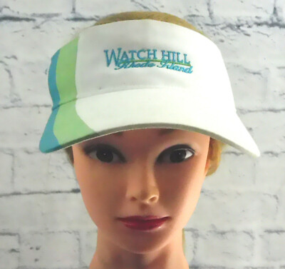WATCH HILL RHODE ISLAND Visor / Brim Blue White Green Hook & Loop Adjustable