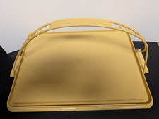 Vintage Tupperware Cake Carrier Harvest Gold Rectangular Handle Lid Kitchenware