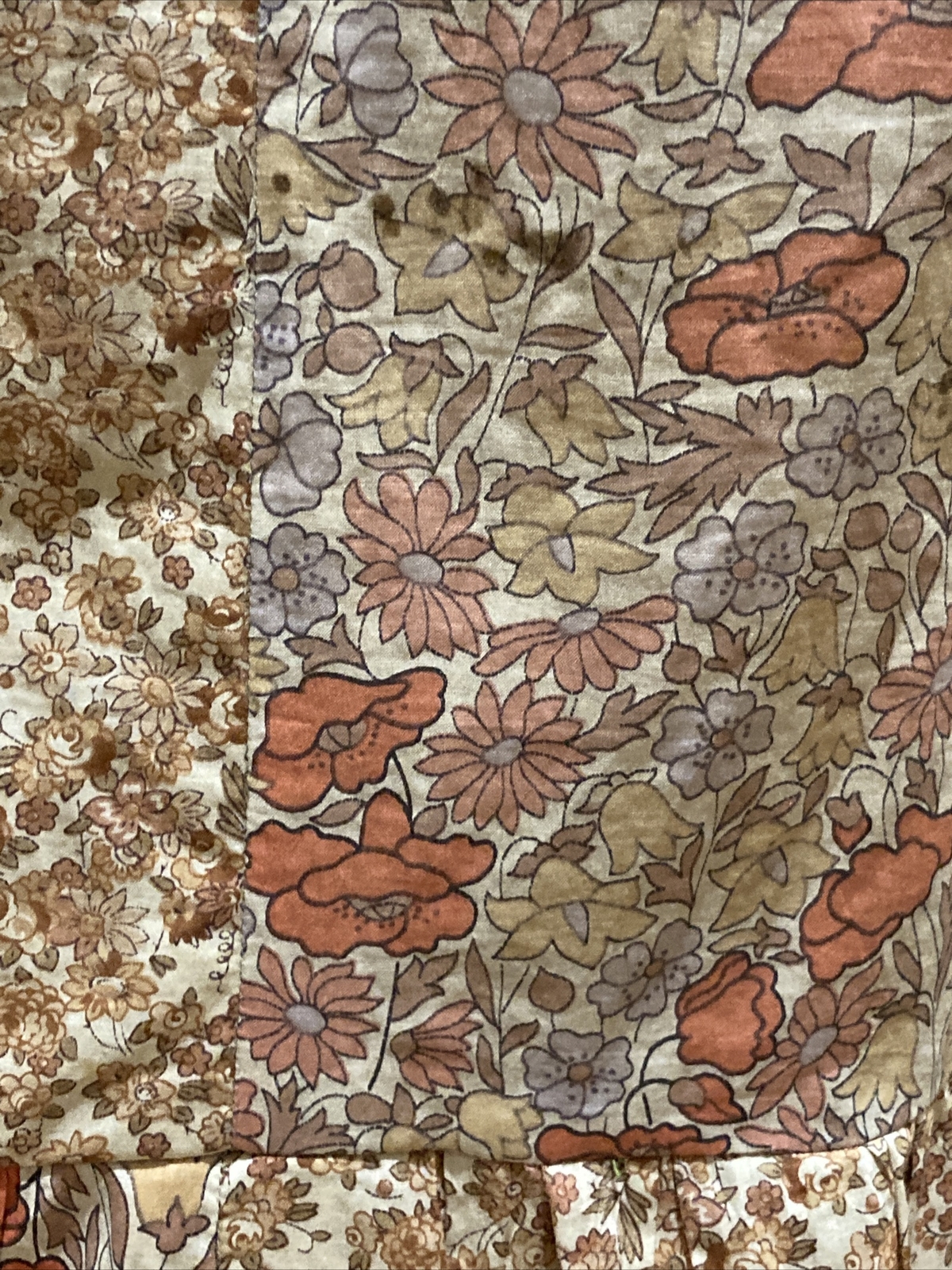 Vintage 1960s/70s Patchwork Liberty Cotton Skirt, 13.5" across waist approx. 9