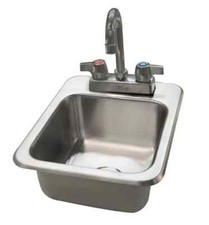 BK Resources 9 x 9 x 5 Deep Drawn 1 Compartment Drop-In Sink w/ Faucet
