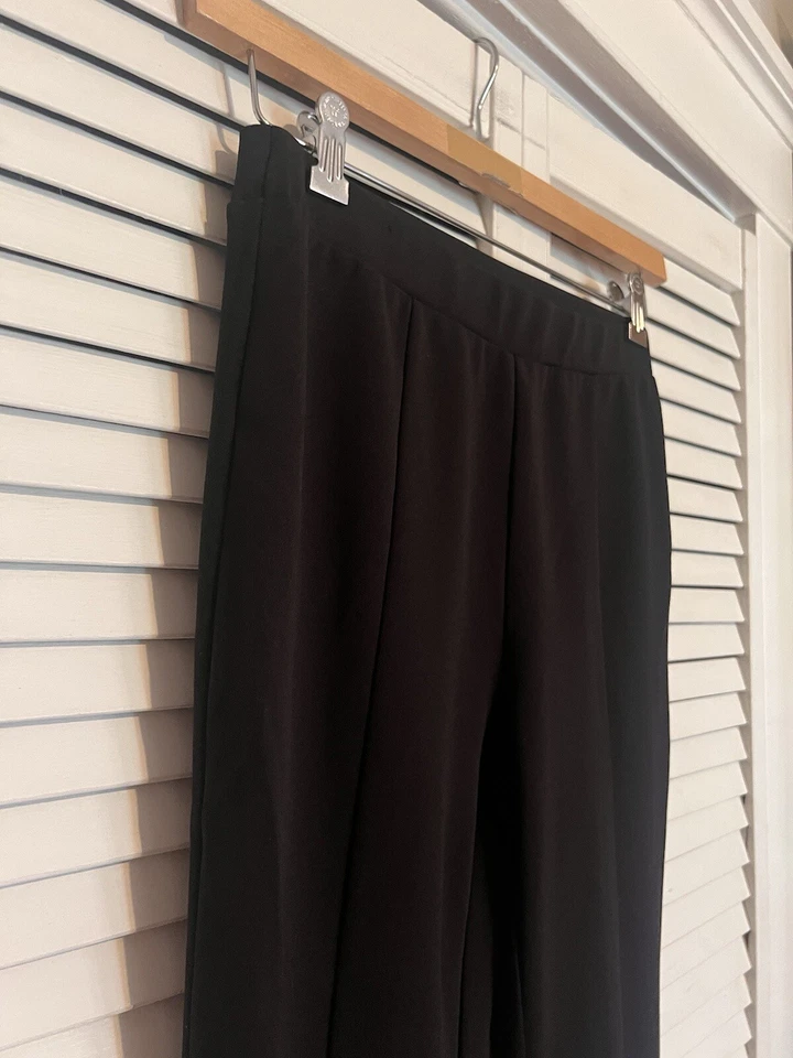 VINCE CAMUTO 女式 4 码裤子正装裤弹力中腰黑色踝开衩 — 第 3/4 张图片