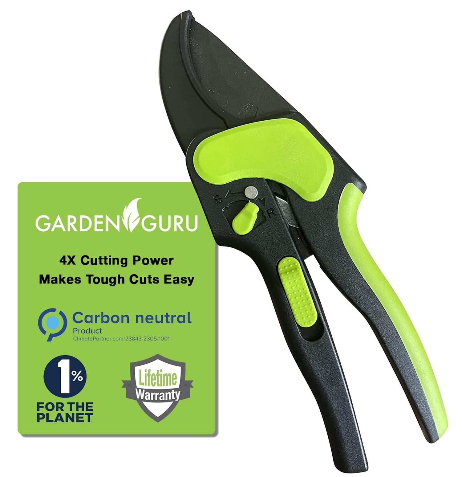 GARDEN GURU 2 in 1 Ratchet Pruning Shears Clippers – 4X Cutting Pow... Fas
