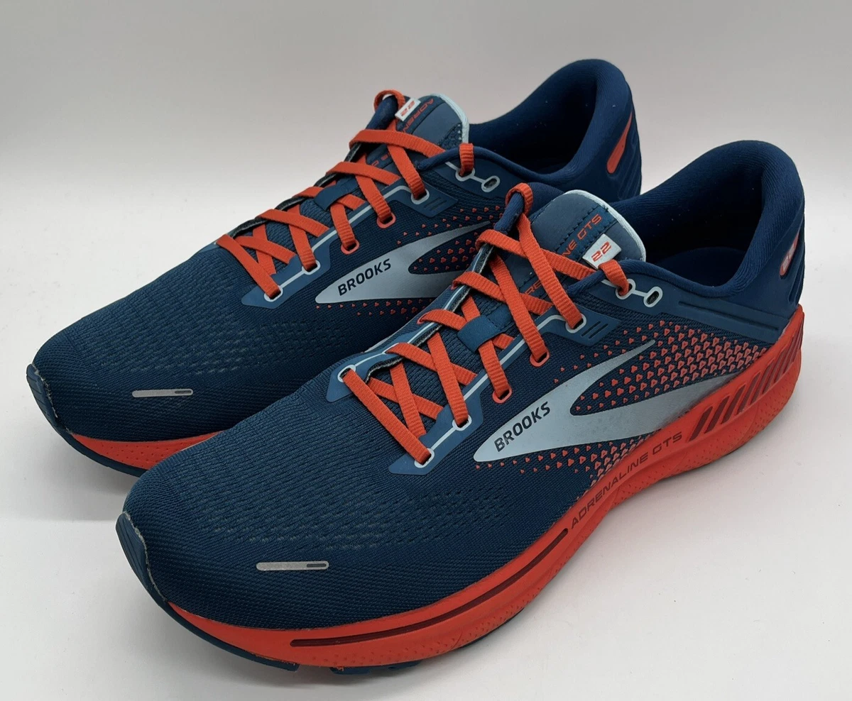 Brooks Adrenaline GTS 22 Men s Size 14 Blue Orange Running Shoes