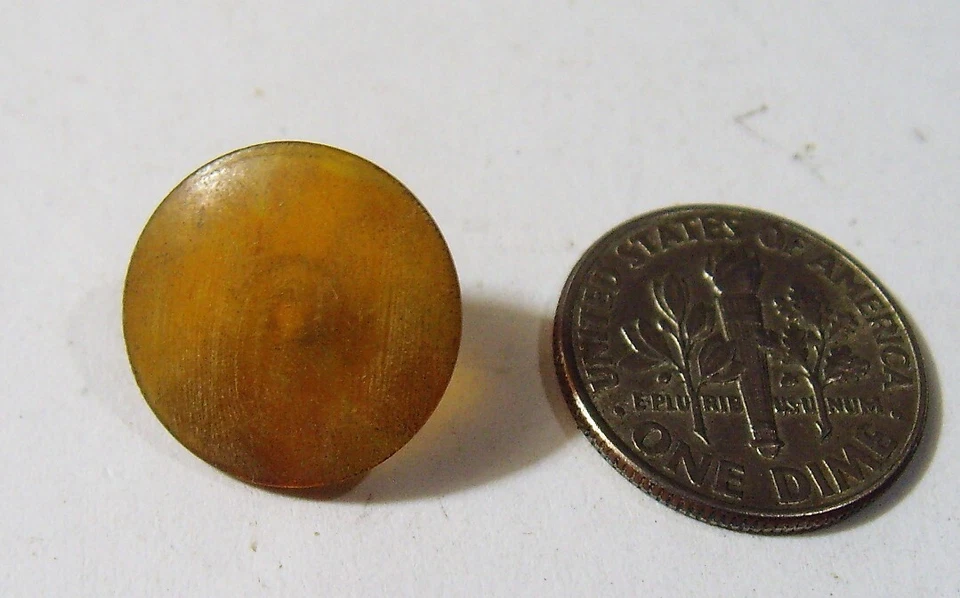 1930s antique faux amber tortoise shell collector shank button 52387 - Image 2 of 4