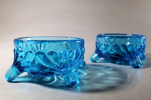 2 Imperial Glass CAPRICE BLUE Open SALT Dishes Excellent Condition, 70s Era - Picture 2 of 6