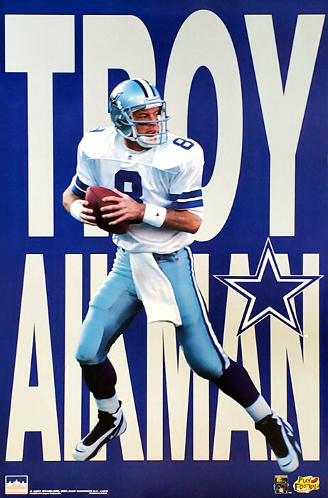 NFLカウボーイズ エイクマン Troy Aikman BIG-TIME Dallas Cowboys QB Action Starline 1997 22x34