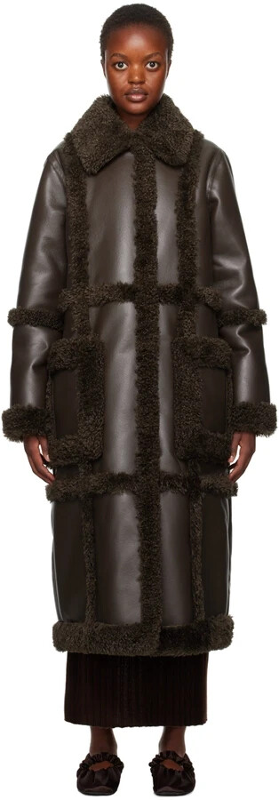 ★STAND STUDIO★ Long leather Patrice shearling coat black 6 STAND STUDIO Patrice Coat | Shopbop