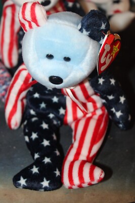 Ty Beanie Baby Spangle Bear Mint Condition Rare w/errors BLUE FACE | eBay