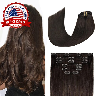Extensiones De Cabello Con Clip Cabello Humano Marron Con Clip Para Cabello Fino