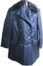 Cappotto Auto Vintage Detroit Police Ufficiale Blu Nylon Lunghezza Giacca 42R Nuovo senza etichette