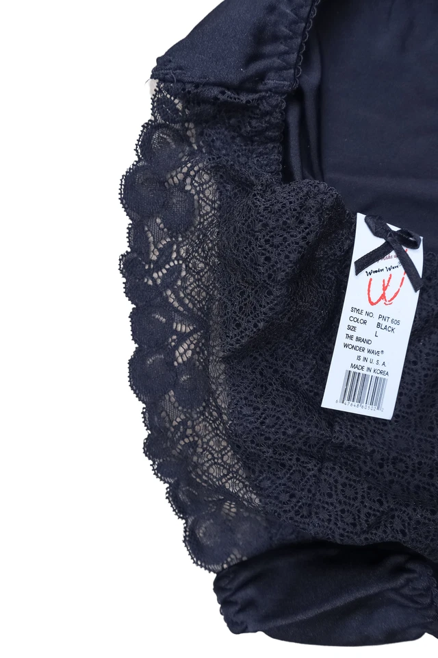 Wonder Wave Mujer Negro Bikini Dormir Íntimo Ropa Interior Lencería PNT605 Foto 4 de 4