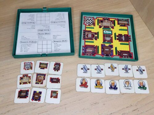 Vintage 1990 Travel Clue Game Parker Brothers Green Square Case - Picture 2 of 11