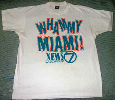 Vtg 1991 Buffalo Bills WHAMMY MIAMI Dolphins Shirt XL WKBW Channel 7 SUPER RARE