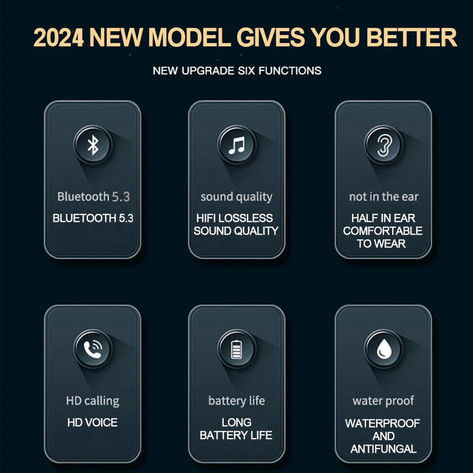 Kabellos Sport Bluetooth Kopfhörer, Open Ear Kopfhörer Bluetooth 5.3 Kopfhörer - Bild 4 von 4