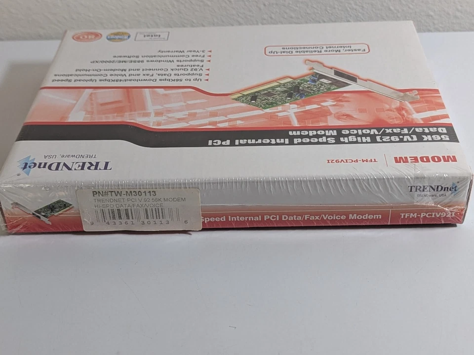 NEW TrendNet 56K High Speed Internal PCI Data/Fax/Voice Modem Model TFM-PCIV92I - Image 4 of 4