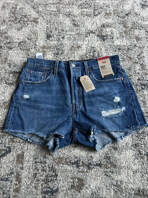 NWT LEVIS LEVI STRAUSS Women's Blue High-Rise Denim Shorts