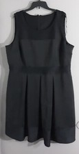 WOMAN'S LANE BRYANT SLEEVELESS BLACK PLEATED MIDI COCKTAIL /WEDDING DRESS.SZ 24W