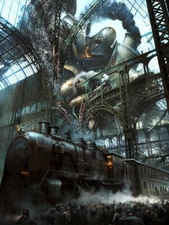 V1483 Steampunk Painting Fantasy Art Rail Road Train Decor WALL POSTER PRINT