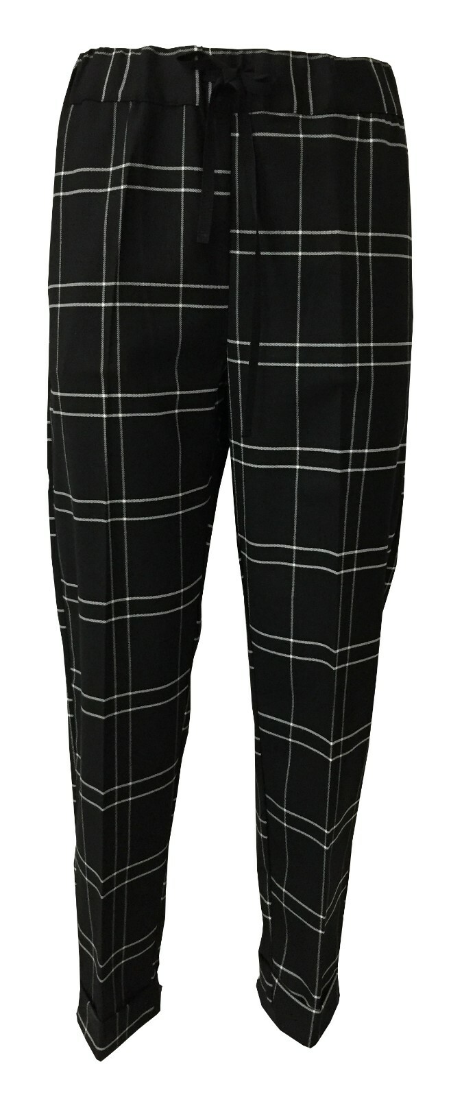 LIVIANA CONTI pantalone donna quadri nero/bianco F0WM33 СДЕЛАНО В ИТАЛИИ