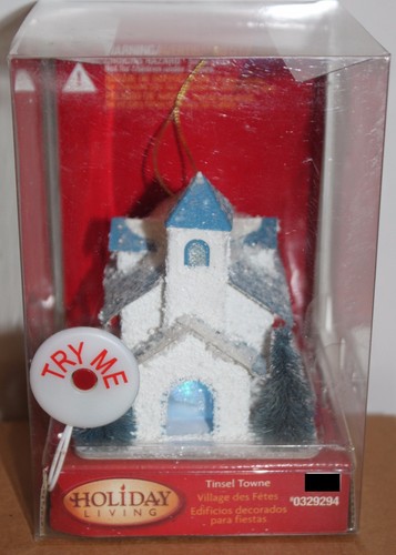 TINSEL TOWNE HOUSE LED ORNAMENT Multicolored Christmas Village Glow Lighted NEW - Picture 2 of 2