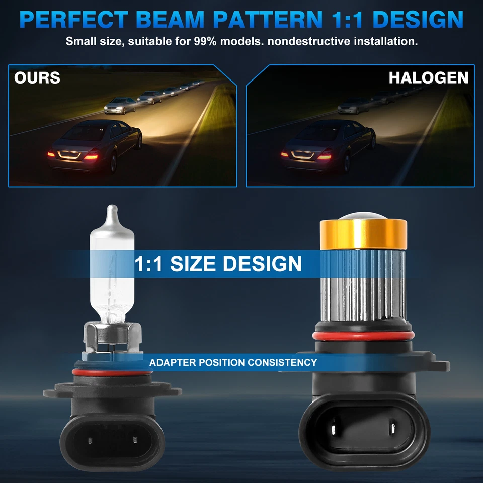 Bombillas antiniebla LED súper brillantes 3000K amarillo 9006 para Subaru Baja 2003-2006 Foto 3 de 4