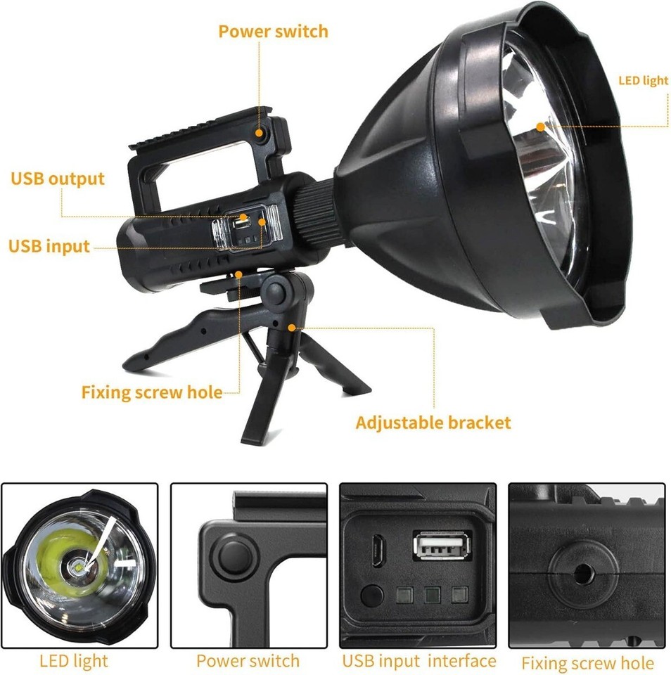 Proiettore Ricaricabile RING Proiettore RING Ricaricabile 600 Lumen - Torcia Power Bank Per Emergenze Torcia Auto Ricaricabile - Foto 4