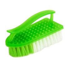 Clothes Shoes White Green Bristle Plastic Scrub Brush Cleaning Tool