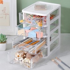 Plastic Desk Storage Box Desktop Organizer Clear Drawers Storage for Pen Pencil
