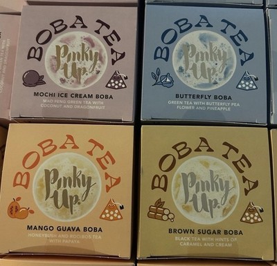 Pinky Up Boba Bubble Tea Boxes, 12 Tea Bags Per Box, Comes With All 4 Flavors!!