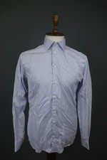 Eton Blue Slim Fit Long Sleeve Collared Button-Up Dress Shirt Size 41 / 16