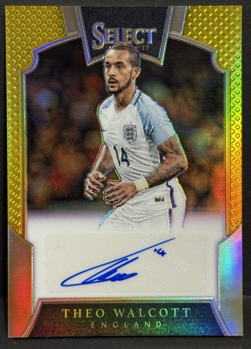 2016-17 Panini Select Soccer England Theo Walcott Auto Gold Prizm