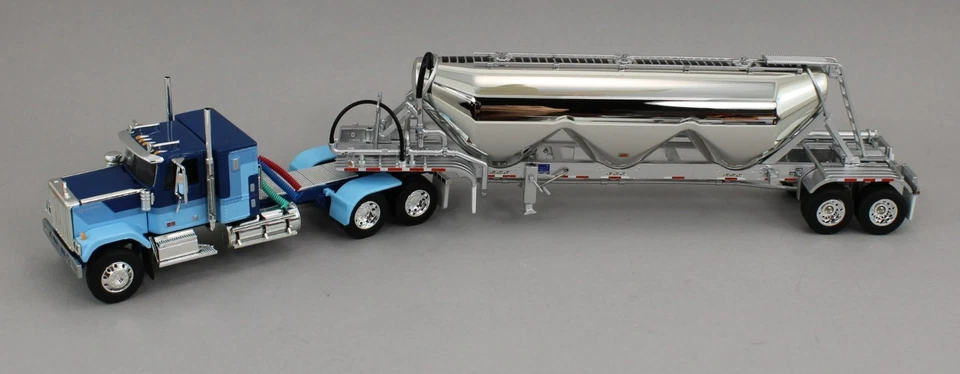 2025 DCP 1:64 *BLUE* GMC General 34" Flattop w/Heil Pneumatic Tanker Trailer - Image 2 of 4