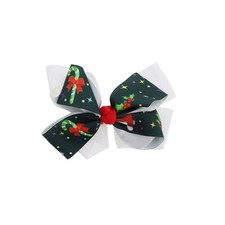 White Christmas Hair Accessories Bow Girls Winter Festive Holiday Styling