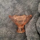 Vintage Pink Depression Glass Footed Candy Dish or Flip for A Candle Holder EUC