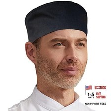 Unisex Chef Hats Adjustable Kitchen Cooking Caps with One Size Black