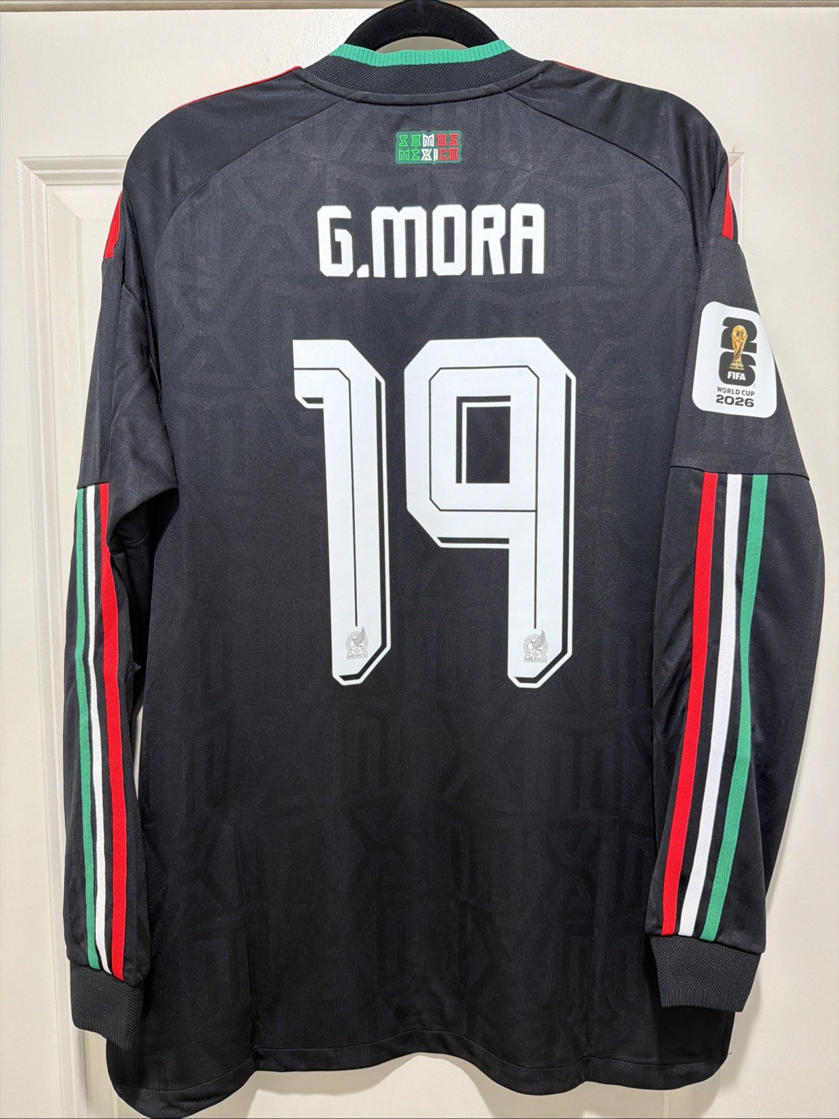 Gilberto Mora #19 Mens LARGE Adidas Authentic Mexico Third WC Jersey Long Sleeve