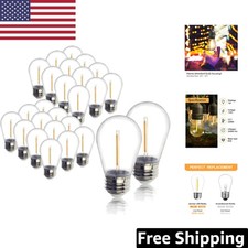 48-Pack Shatterproof S14 LED String Light Bulbs, Energy Efficient 1W, Warm White