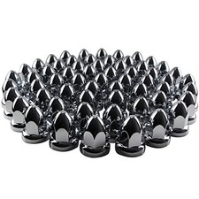 33mm Chrome Lug Nut Covers Push On,ABS Chrome Plastic Push-on Bullet Flanged