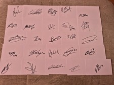 25 Signed Livingston Scottish Football White Index Cards 2025/26