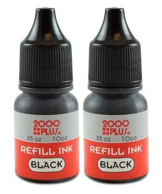 2000 Plus Ink Refill for Pre-Inked Stamps and Stamp Pads, Black .35 oz Each   Bl