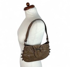 Vintage Y2K 00s Brown Leather Mini Shoulder Bag