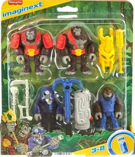 Fisher Price Imaginext Jungle Boss Level Army Pack Monkey & Gorilla Figure Set