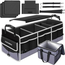 Car Trunk Organizer with Portable Leak Proof Cooler Bag, 3 Compartments Collapsi