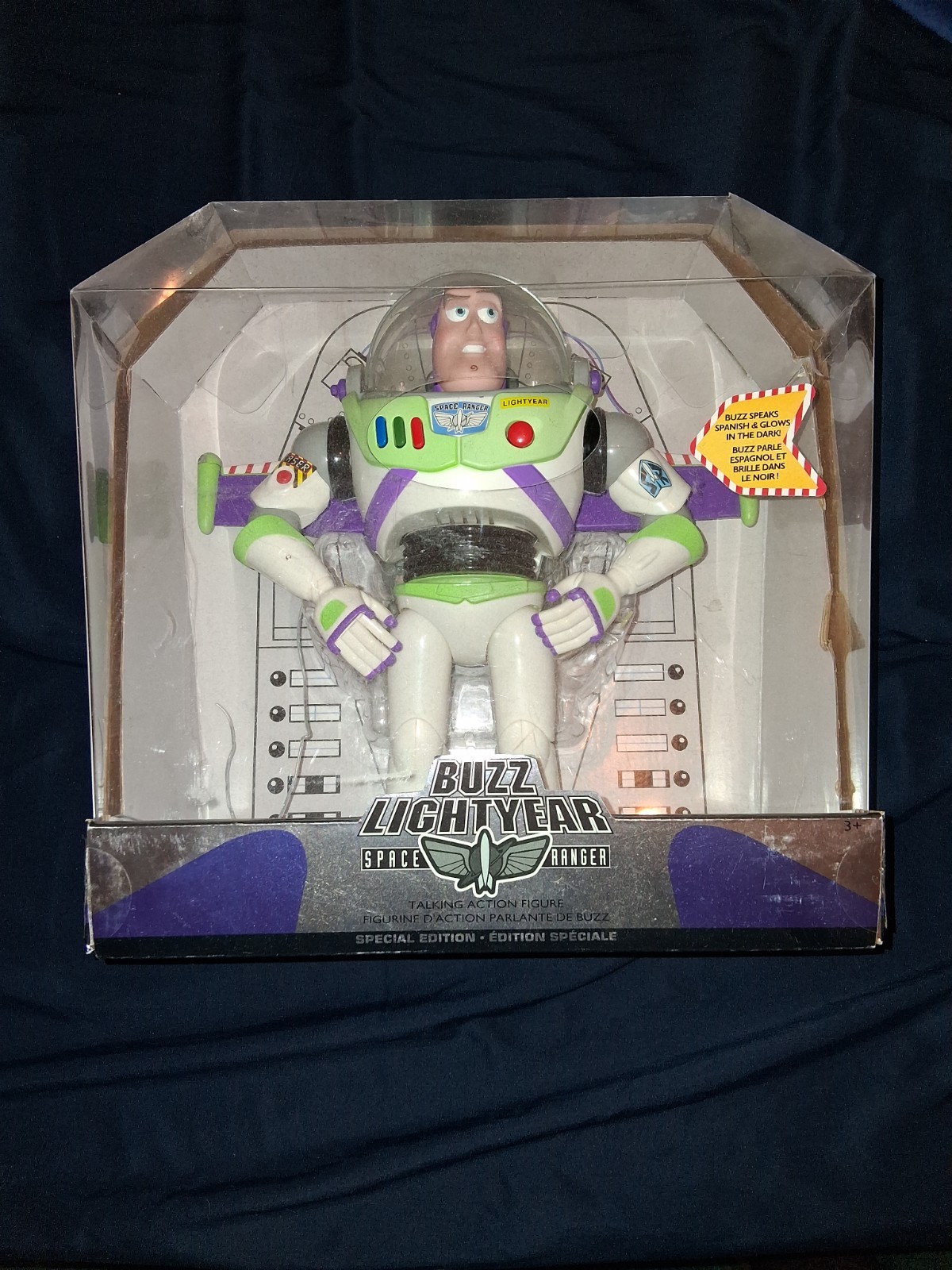 Disney Store Buzz Lightyear Special Edition Spanish Talking Figure Glow In Dark 